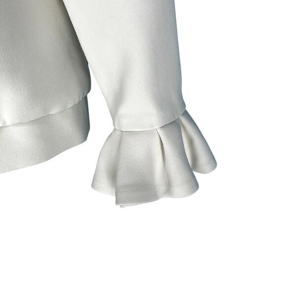 Ted Baker London Lydiah Crepe Ruffle Bomber Jacket Ivory size 2 - Picture 9 of 11